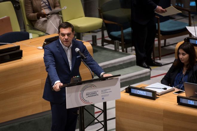 Tsipras vor der UNO: Flüchtlingsproblematik ist „internationale Herausforderung“