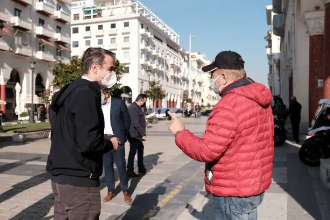 Unser Foto (© Pressebüro des Ministerpräsidenten / Dimitris Papamitsos) zeigt Premierminister Kyriakos Mitsotakis in Thessaloniki.