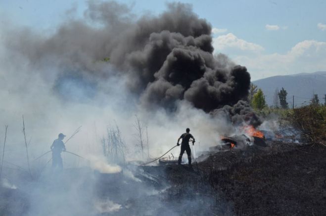 Waldbrand mit einer Schwerverletzten auf Chios