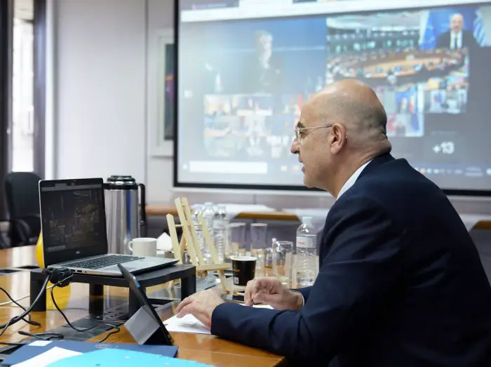 Unser Archivfoto (© Eurokinissi) zeigt Außenminister Nikos Dendias.