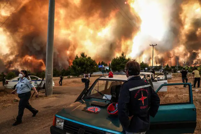 Unser Foto (© Eurokinissi) entstand am heutigen Freitag (6.8.) in Nord-Ost-Attika.