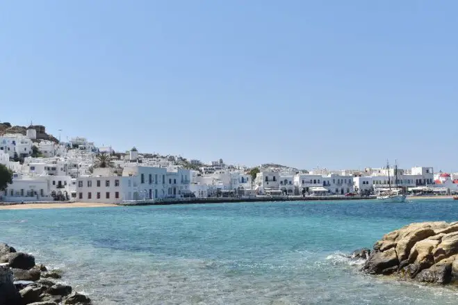 Unser Foto zeigt die Kykladeninsel Mykonos.