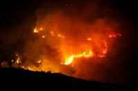 Foto (© Eurokinissi) zeigt den Brand, der sich bei Agnanta in der Präfektur Elis ereignet hat.