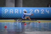 Unser Archivfoto (© Eurokinissi) zeigt Stefanos Douskos während eines früheren Wettkampfes im Einer.