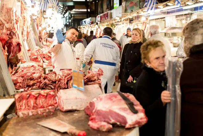 Athener Markthalle: Der Fleischmarkt