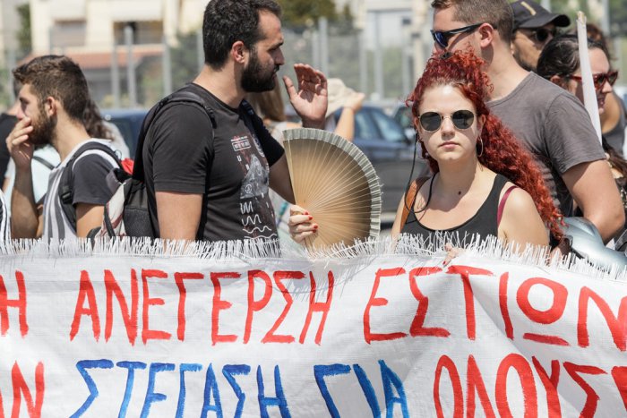 Unser Archivfoto (© Eurokinissi) entstand bei Studentenprotesten in Athen Anfang September.