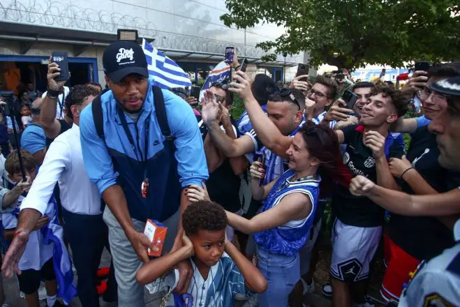 Unser Archivfoto (© Eurokinissi) zeigt Jannis Antetokounmpo in Athen.