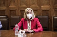 Unser Archivfoto (© Eurokinissi) zeigt die Vorsitzende der KinAl Fofi Gennimata.