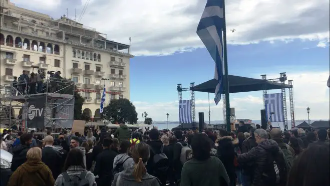 Foto (© Griechenland Zeitung / mf): Filmdreh in Thessaloniki.