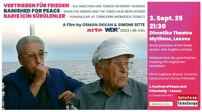 Am 3. September auf Lesbos: Die Weltpremiere der griechischen Fassung von "Vertrieben für Frieden" mit englischen Untertiteln (© Archivfoto). 