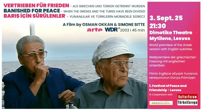 Am 3. September auf Lesbos: Die Weltpremiere der griechischen Fassung von &quot;Vertrieben für Frieden&quot; mit englischen Untertiteln (© Archivfoto). 