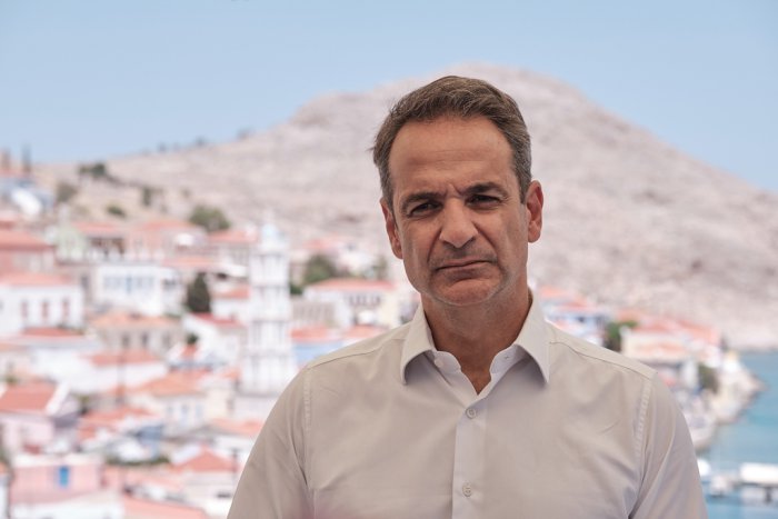 Unser Foto (© Eurokinissi) zeigt den griechischen Premierminister Kyriakos Mitsotakis am Donnerstag (6.8.).