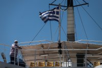 Unser Foto (© Eurokinissi) entstand am Wochenende im Hafen von Piräus.