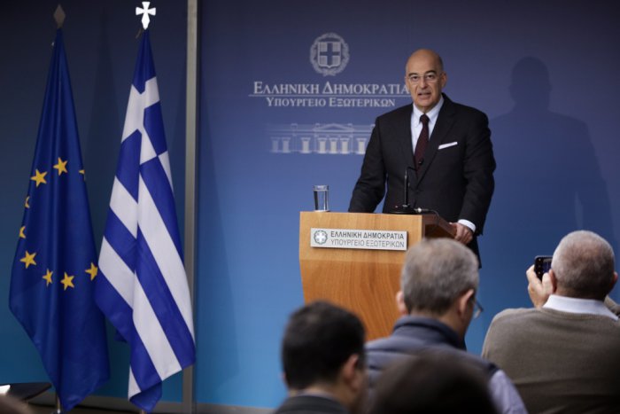 Unser Foto (© Eurokinissi) zeigt Außenminister Nikis Dendias.   