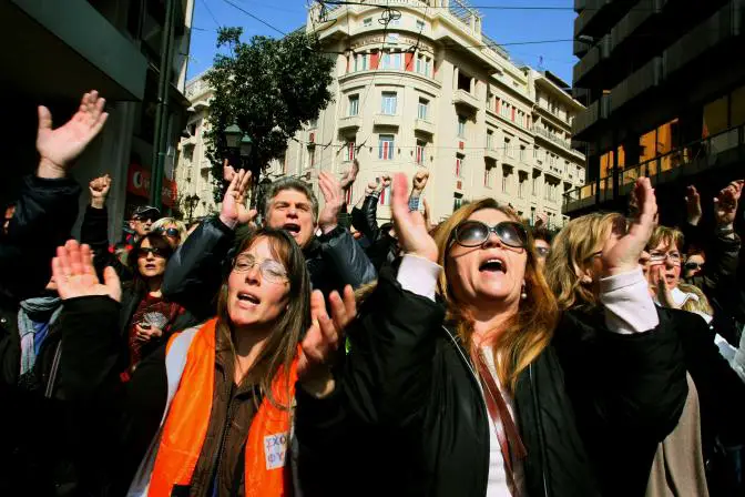 Arbeitsniederlegung und Demonstration der Lehrer in Athen