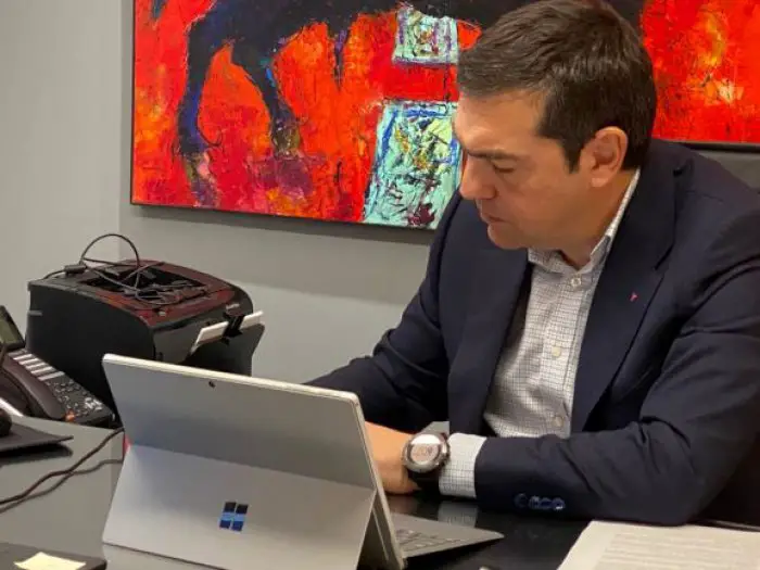 Unser Foto (© Eurokinissi) zeigt Oppositionschef Alexis Tsipras.