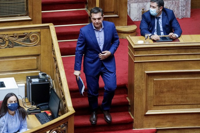 Unser Archivfoto (© Eurokinissi) zeigt Oppositionschef Alexis Tsipras vom Bündnis der Radikalen Linken.