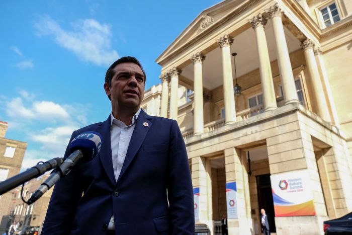 Unser Foto (© Eurokinissi) zeigt Ministerpräsident Alexis Tsipras in London