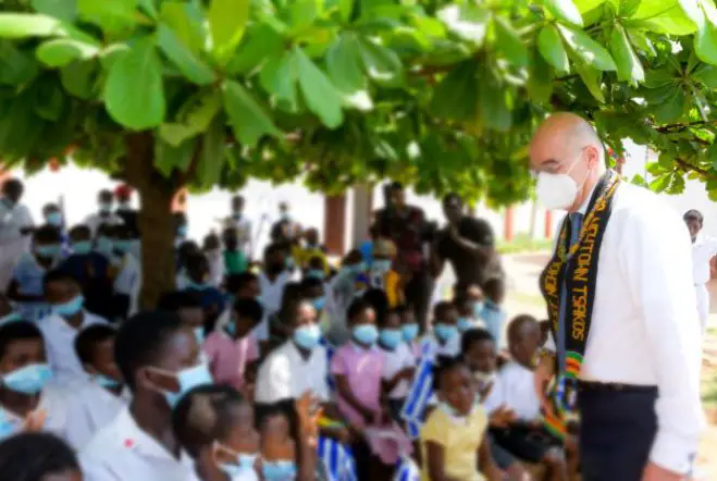 Unser Archivfoto (© Eurokinissi) entstand im vergangenen November während eines offiziellen Besuchs von Außenminister Nikos Dendias in Ghana.