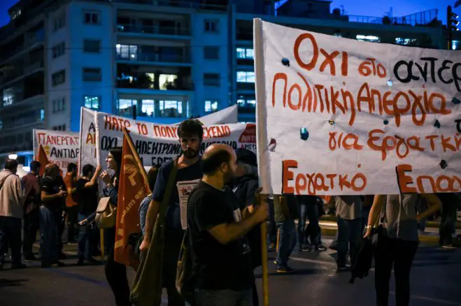 Unsere Fotos (© Eurokinissi) entstanden am Donnerstag (24.10.) in Athen.