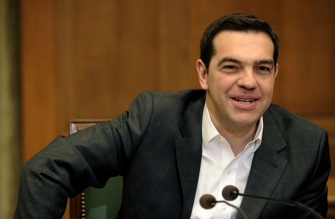 Unser Foto (© Eurokinissi) zeigt Ministerpräsident Alexis Tsipras während einer Sitzung des Ministerrates.