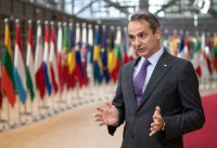 Unser Archivfoto (© Eurokinissi) zeigt Premierminister Kyriakos Mitsotakis während eines Gipfeltreffens in Brüssel.