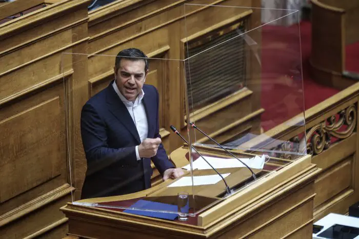 Oppositionsführer Alexis Tsiprs reichte am Donnerstag gegen die Regierung ein Misstrauensvotum im Parlament ein. (Foto: Eurokinissi)