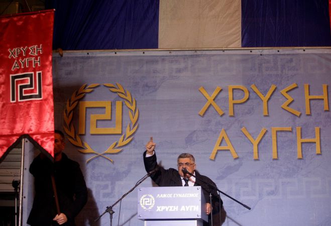 Unser Archivfoto (© Eurokinissi) zeigt den Parteivorsitzenden der Partei &quot;Goldene Morgenröte&quot; Nikos Michaloliakos.