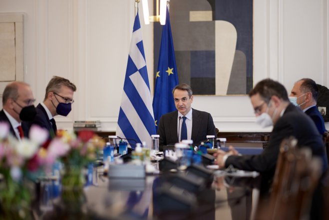 Unser Foto (© Eurokinissi) entstand am Mittwoch im Amtssitz des Ministerpräsidenten.