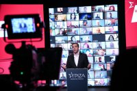 Unser Foto (© Eurokinissi) zeigt Oppositionschef Alexis Tsipras.