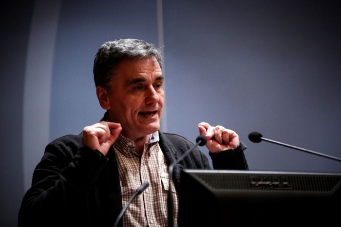 Unser Foto (© Eurokinissi) zeigt den griechischen Finanzminister Tsakalotos.