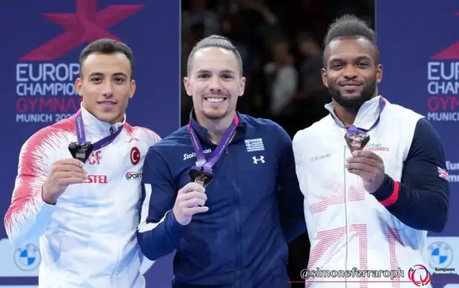 Das Foto (© Eurokinissi) zeigt den sechsfachen Europameister Lefteris Petrounias 