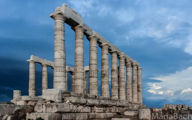 Foto (© Maria Bach): Der Poseidon-Tempel, Kap Sounion.