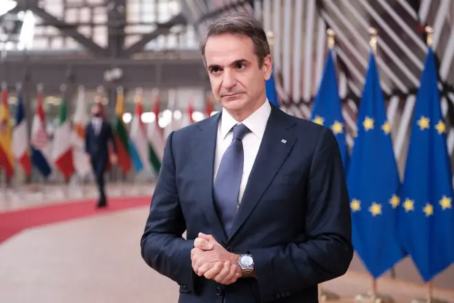 Unser Foto (© Eurokinissi) zeigt Ministerpräsident Kyriakos Mitsotakis am Donnerstag (10.12.) beim EU-Gipfeltreffen in Brüssel.