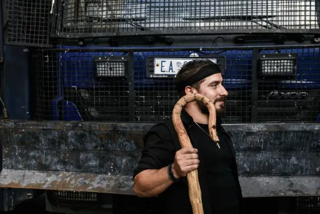 Unser Archivfoto (© Eurokinissi) entstand während eines früheren Protestes von Landwirten und Viehzüchtern.