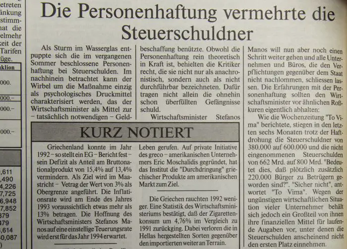 Die Personenhaftung vermehrte die Steuerschuldner