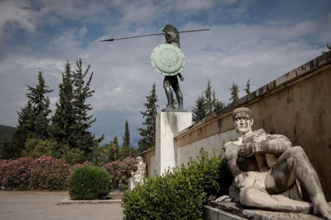 Unser Archivfoto (© Eurokinissi) entstand am Leonidas-Denkmal an den Thermopylen.