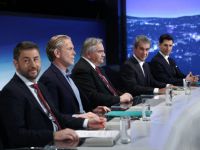 Unsere Fotos (© Eurokinissi) entstanden während der TV-Debatte am Montag.