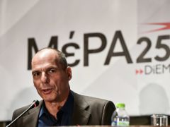 Unser Foto (© Eurokinissi) zeigt Janis Varoufakis während des Kongresses seiner Partei MeRA25 am vorigen Freitag in Athen.