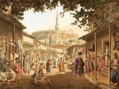 Die Basarstraße in Athen