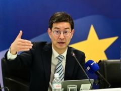 Pressekonferenz des Leiters der IWF-Mission in Griechenland, Joong Shik Kang, Anfang des Jahres in Athen Foto (© Eurokinissi)