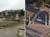 In der Agora wurden u. a. der Unterbau eines Tempels wieder hergerichtet sowie einige Säulen aufgestellt. Foto (© yppo)