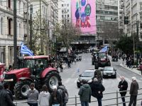 Unser Archivfoto (© Eurokinissi) entstand während eines Protestes der Landwirte in Athen.