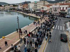 Unser Foto (© Eurokinissi) entstand am 16. April auf der Insel Lesbos.