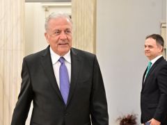 Unser Archivfoto (© Eurokinissi) zeigt den ehemaligen EU-Kommissar Dimitris Avramopoulos.