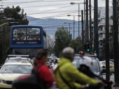 Foto (© Eurokinissi): Verkehrschaos in der griechischen Hauptstadt Athen.