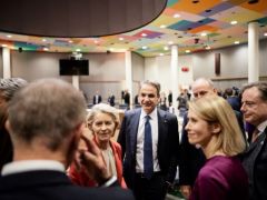 Unser Foto (© Eurokinissi) zeigt Ministerpräsident Kyriakos Mitsotakis auf dem EU-Gipfeltreffen in Brüssel