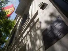 Unser Archivfoto (© Eurokinissi) entstand vor der spanischen Botschaft in Athen.