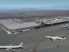 Modellhafte Darstellung des Flughafens „Makedonia“ (Foto: fraport)