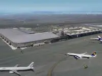 Modellhafte Darstellung des Flughafens „Makedonia“ (Foto: fraport)